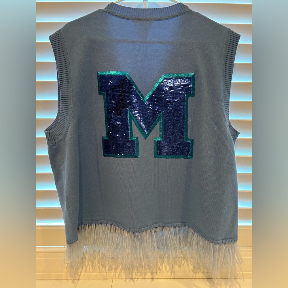 Ole Miss Game Day QUEEN OF SPARKLES Blue Sequin top